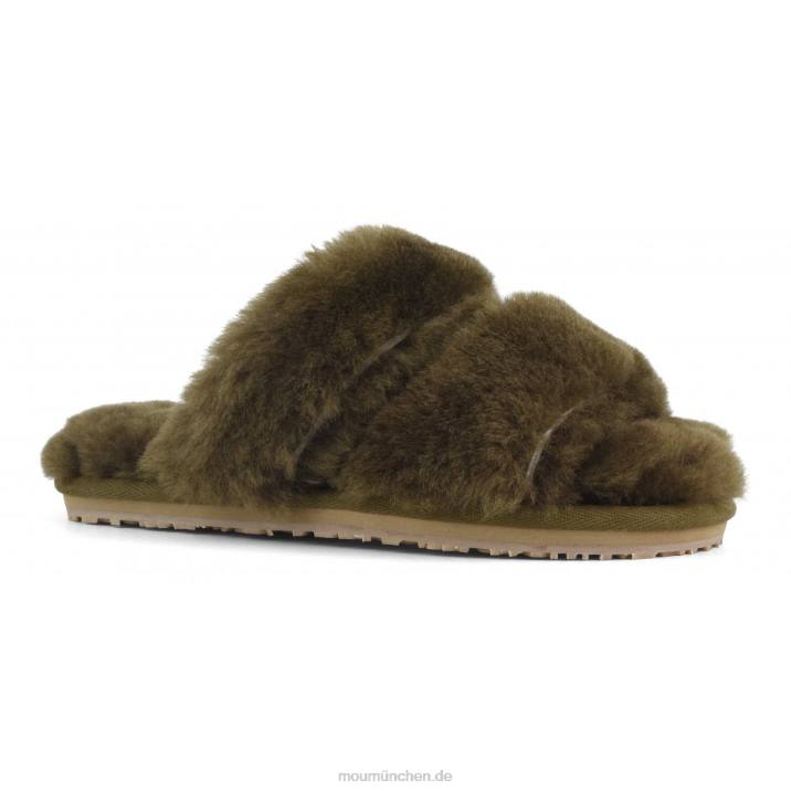 2-Streifen-Hausschuh aus Schaffell Frauen 0V6X446 Milieu Mou