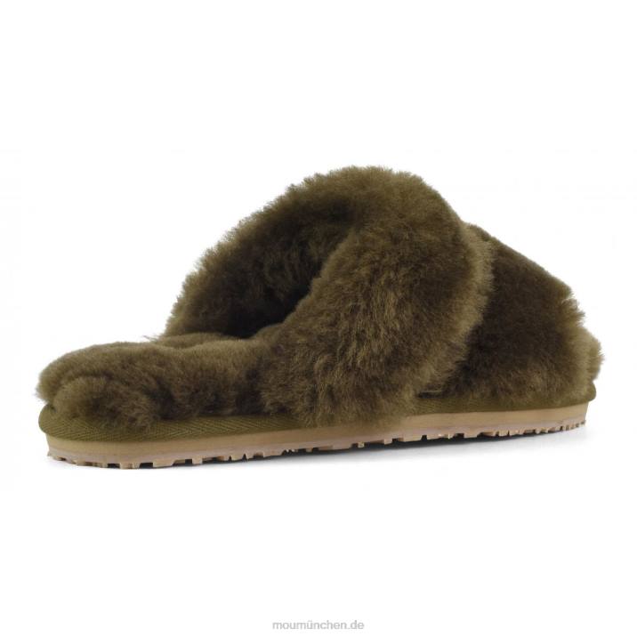 2-Streifen-Hausschuh aus Schaffell Frauen 0V6X446 Milieu Mou