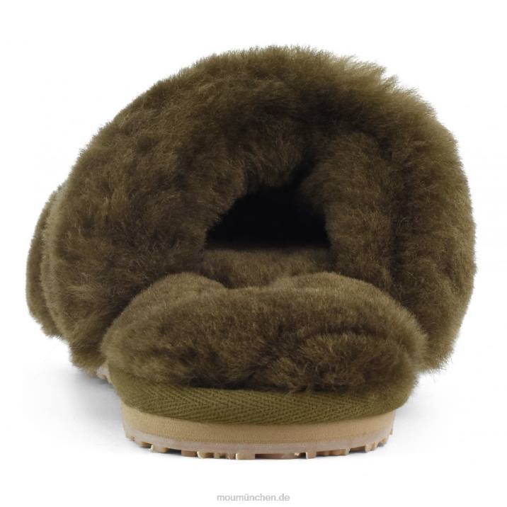 2-Streifen-Hausschuh aus Schaffell Frauen 0V6X446 Milieu Mou