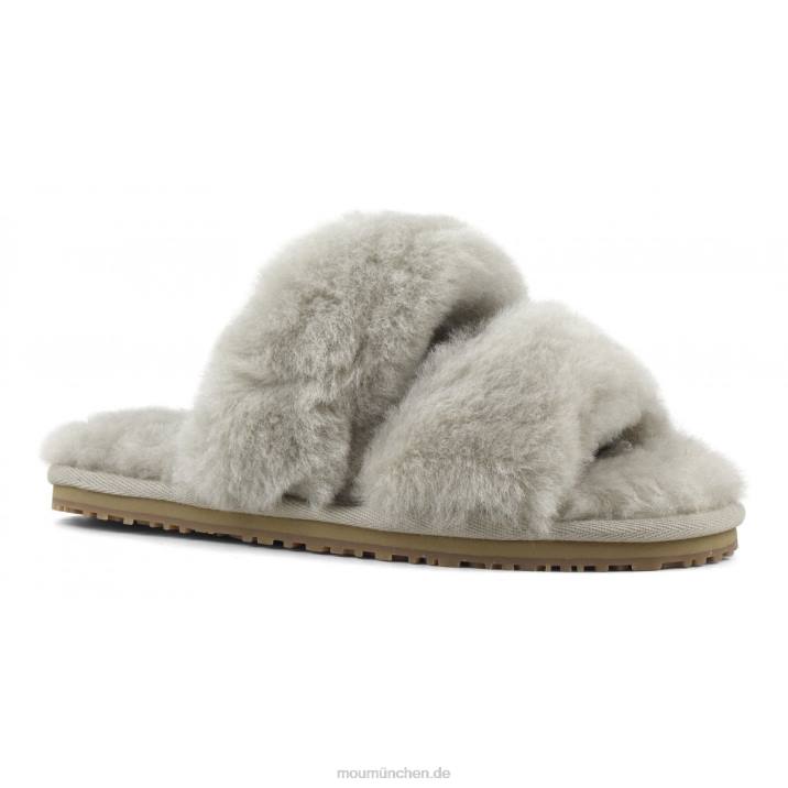 2-Streifen-Hausschuh aus Schaffell Frauen 0V6X448 Sand Mou
