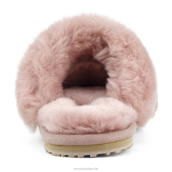2-Streifen-Hausschuh aus Schaffell Frauen 0V6X450 antike Rose Mou