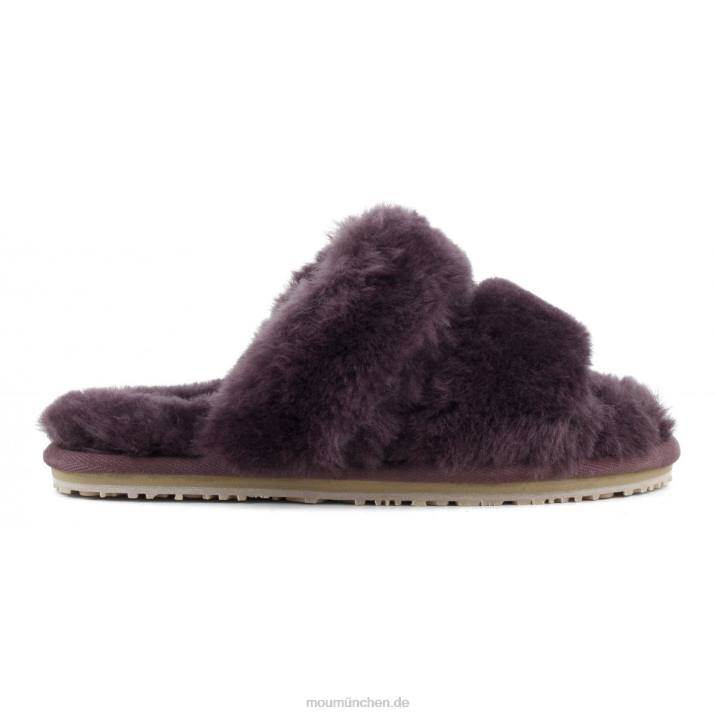 2-Streifen-Hausschuh aus Schaffell Frauen 0V6X452 Wein Mou