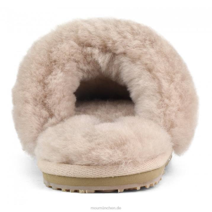 2-Streifen-Hausschuh aus Schaffell Frauen 0V6X454 rosabeige Mou