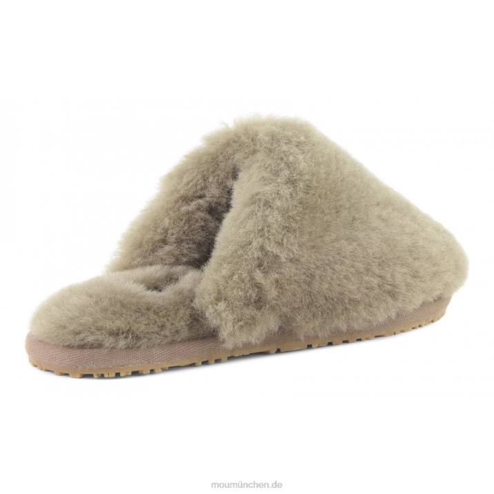 Geschlossener Slipper aus Schaffellfell Frauen 0V6X458 Elefantengrau Mou