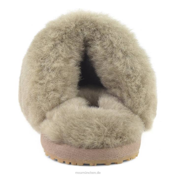 Geschlossener Slipper aus Schaffellfell Frauen 0V6X458 Elefantengrau Mou