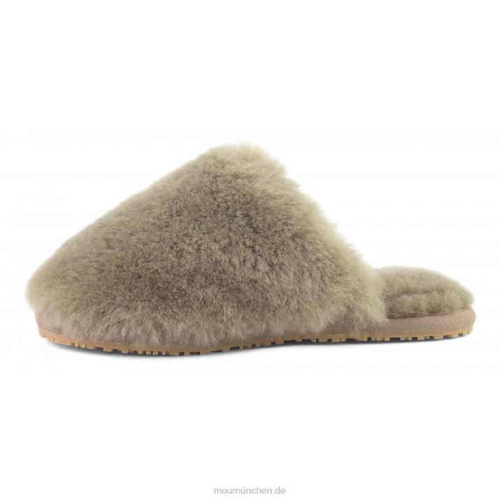 Geschlossener Slipper aus Schaffellfell Frauen 0V6X458 Elefantengrau Mou
