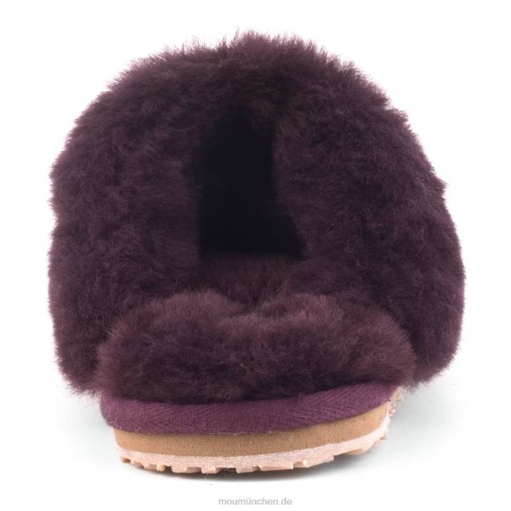 Geschlossener Slipper aus Schaffellfell Frauen 0V6X461 Wein Mou