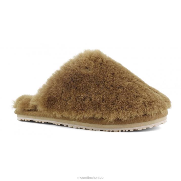 Geschlossener Slipper aus Schaffellfell Frauen 0V6X465 Cognac Mou