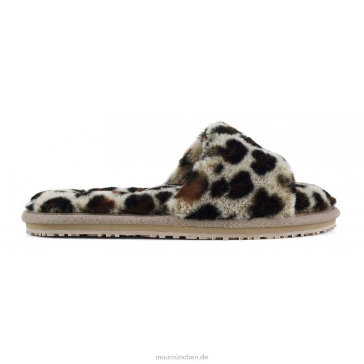 Slipper aus Schaffellfell Frauen 0V6X492 schwarz/leopard Mou