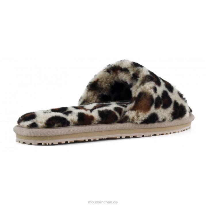 Slipper aus Schaffellfell Frauen 0V6X492 schwarz/leopard Mou