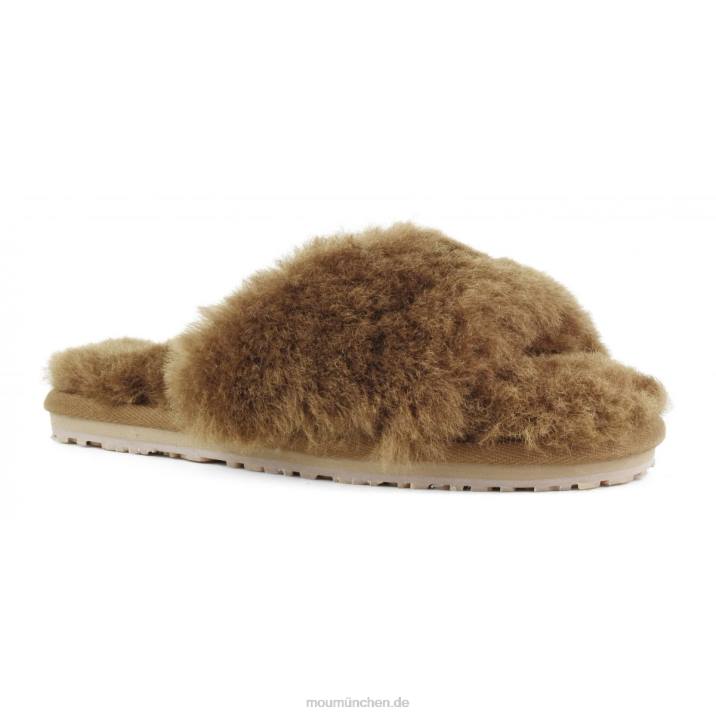 Slipper aus Schaffellfell Frauen 0V6X493 Cognac Mou