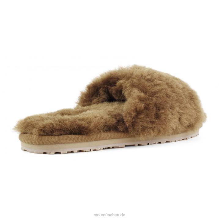 Slipper aus Schaffellfell Frauen 0V6X493 Cognac Mou