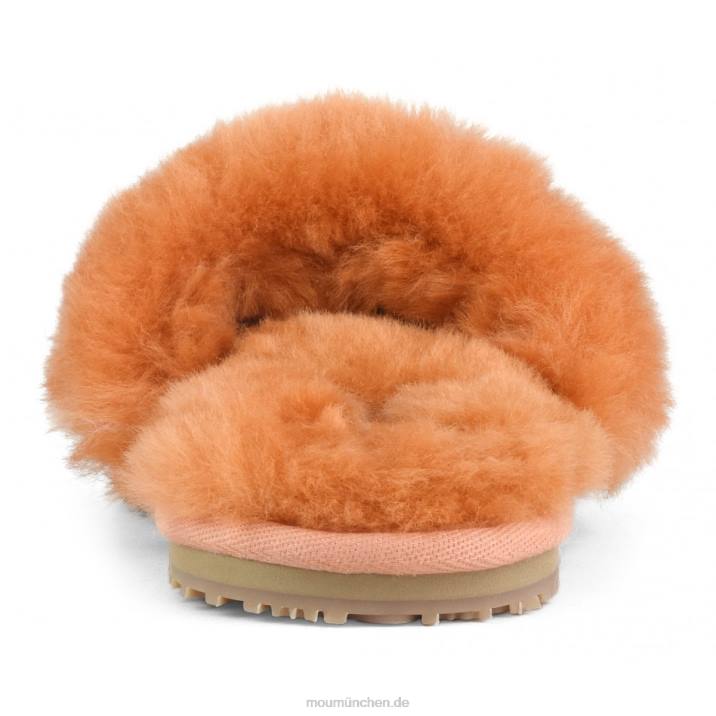 Slipper aus Schaffellfell Frauen 0V6X495 Aprikosenorange Mou
