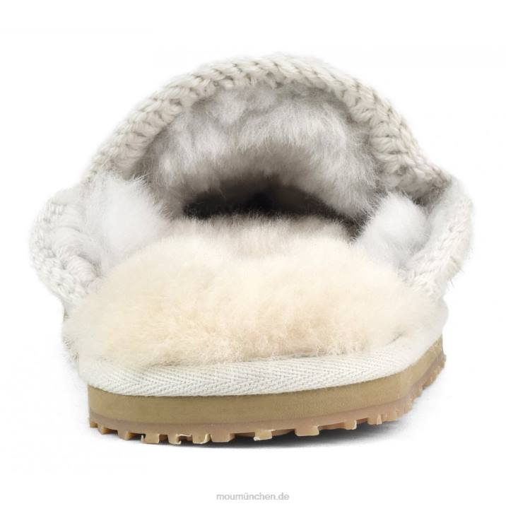 Wildleder-Slipper mit Eskimostich Frauen 0V6X437 Weißbirke Mou