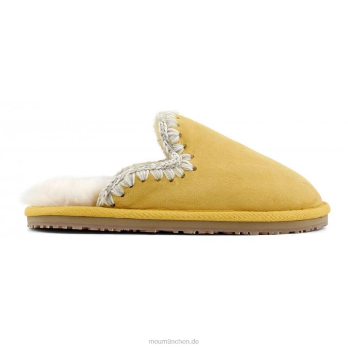 Wildleder-Slipper mit Eskimostich Frauen 0V6X438 Ananas Mou