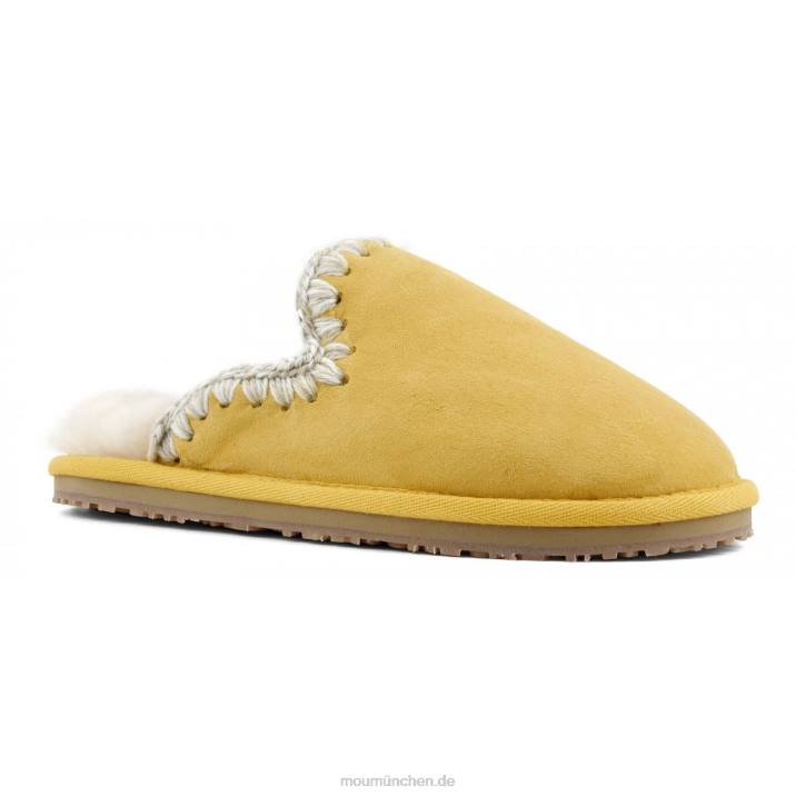 Wildleder-Slipper mit Eskimostich Frauen 0V6X438 Ananas Mou