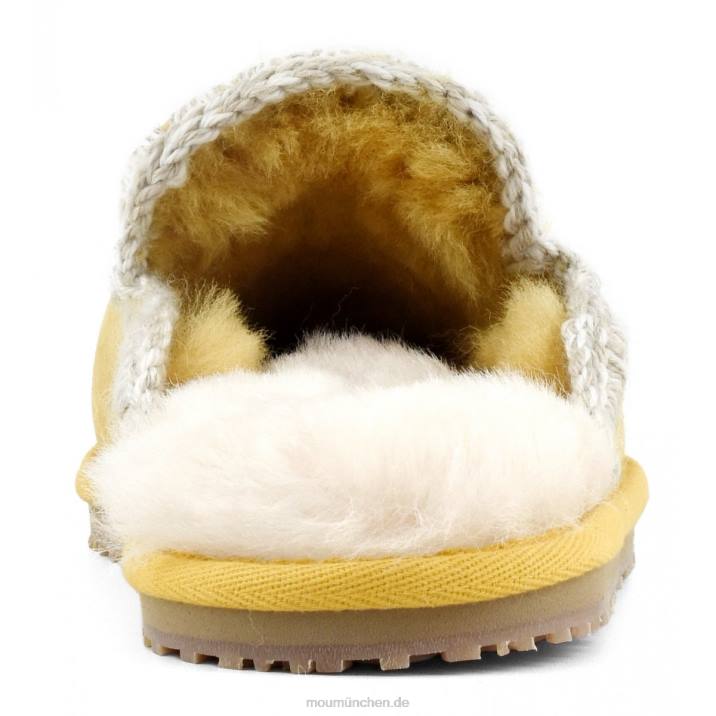 Wildleder-Slipper mit Eskimostich Frauen 0V6X438 Ananas Mou