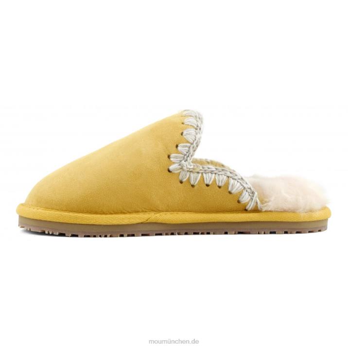 Wildleder-Slipper mit Eskimostich Frauen 0V6X438 Ananas Mou