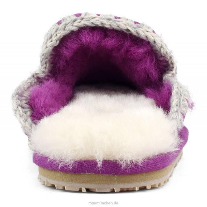 Wildleder-Slipper mit Eskimostich Frauen 0V6X439 Cyclamin Mou