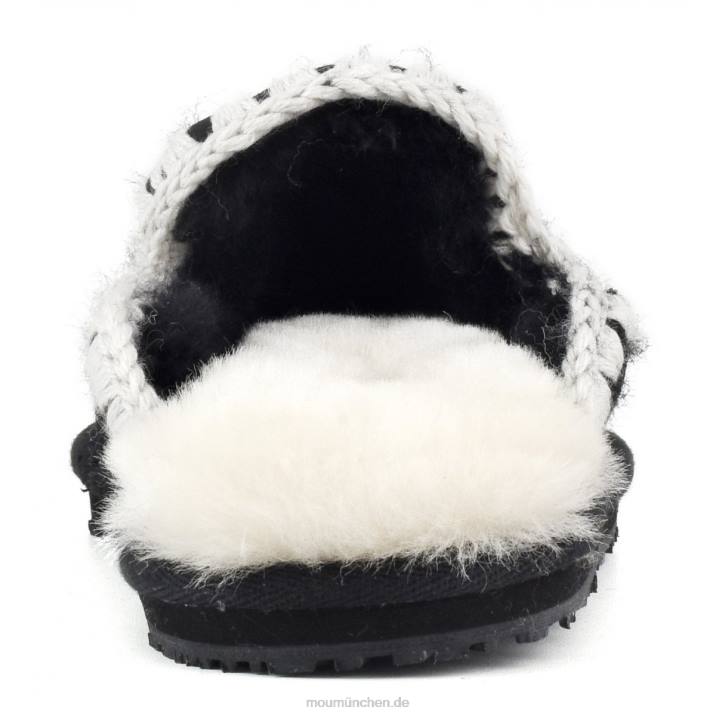 Wildleder-Slipper mit Eskimostich Frauen 0V6X440 schwarzes Wildleder Mou