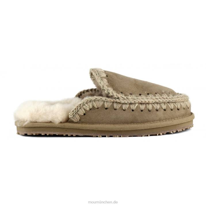 Wildleder-Slipper mit vollem Eskimo-Stich Frauen 0V6X427 Kamel Mou