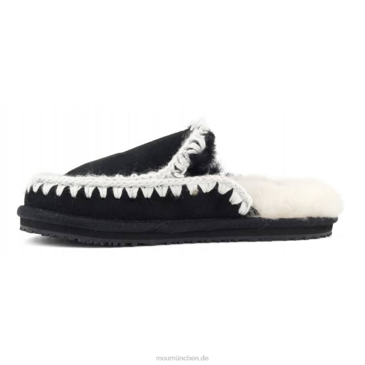 Wildleder-Slipper mit vollem Eskimo-Stich Frauen 0V6X431 schwarzes Wildleder Mou