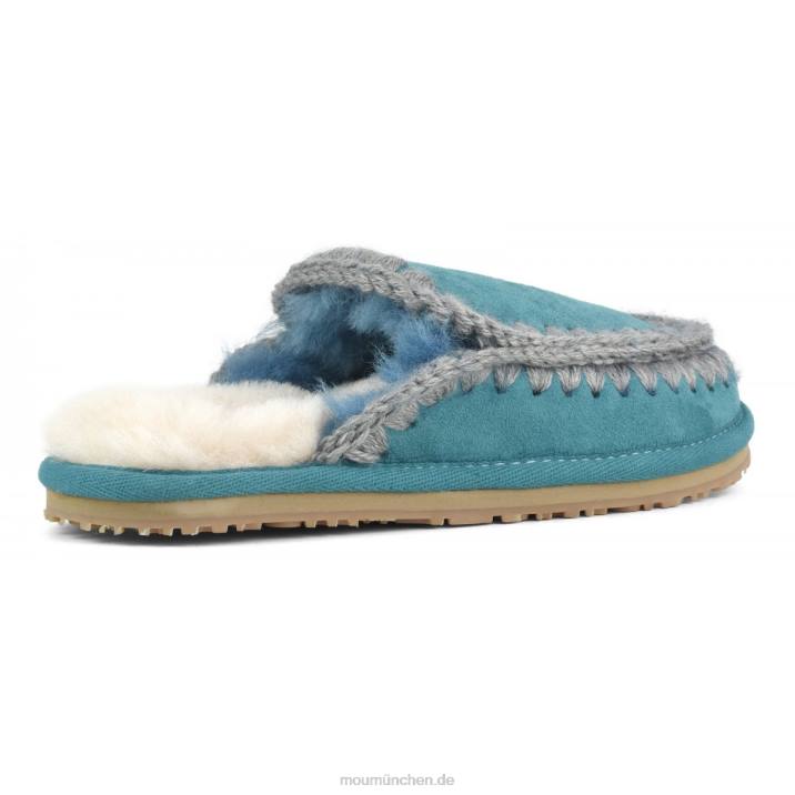 Wildleder-Slipper mit vollem Eskimo-Stich Frauen 0V6X432 Biskaya-Bucht Mou