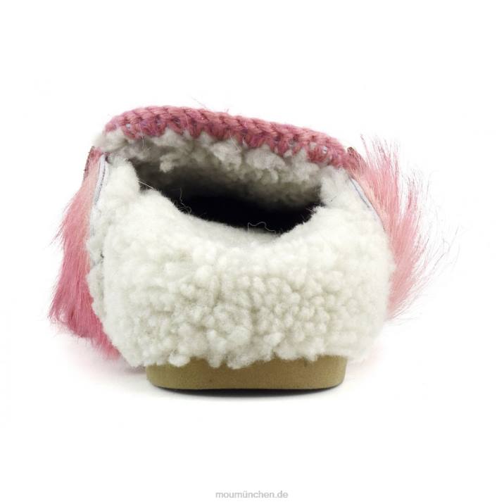 Winter-Bio-Slide mit langen Haaren, Ponyfell Frauen 0V6X418 Langhaarpony rosa fuxia Mou