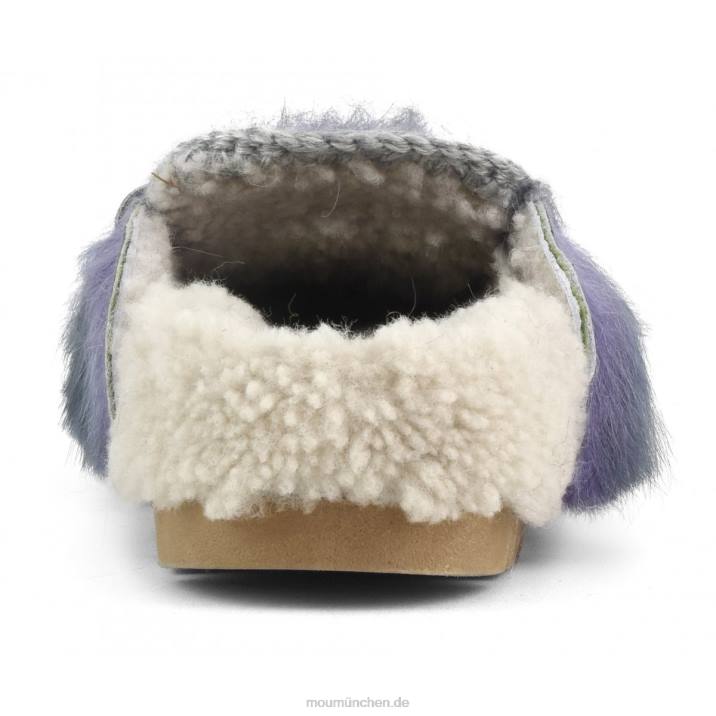 Winter-Bio-Slide mit langen Haaren, Ponyfell Frauen 0V6X420 Langhaarpony rosa lavendel Mou