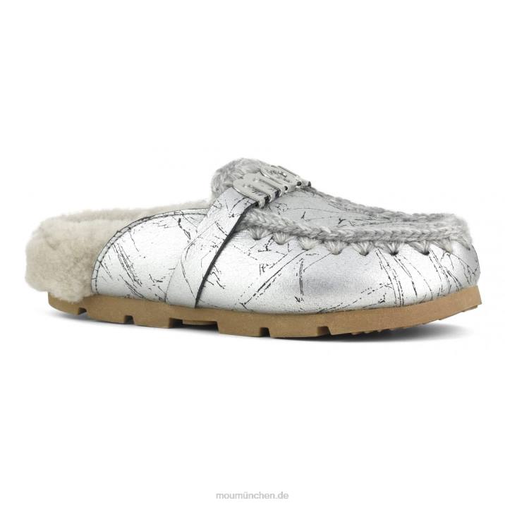 Winter-Biorutsche Frauen 0V6X422 Distressed-Metallic-Silber Mou