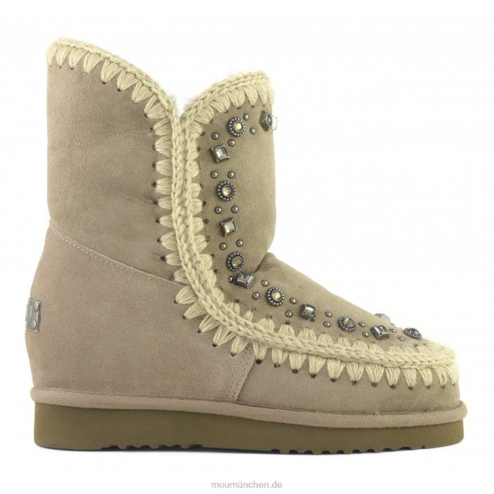 Eskimo-Innenkeil, kurze Nieten und Kristalle Frauen 0V6X564 Elefantengrau Mou