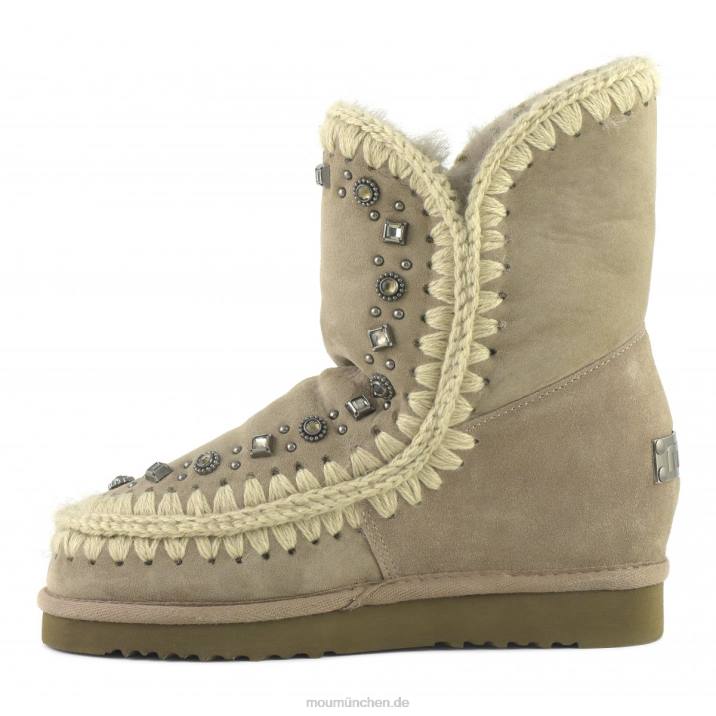 Eskimo-Innenkeil, kurze Nieten und Kristalle Frauen 0V6X564 Elefantengrau Mou