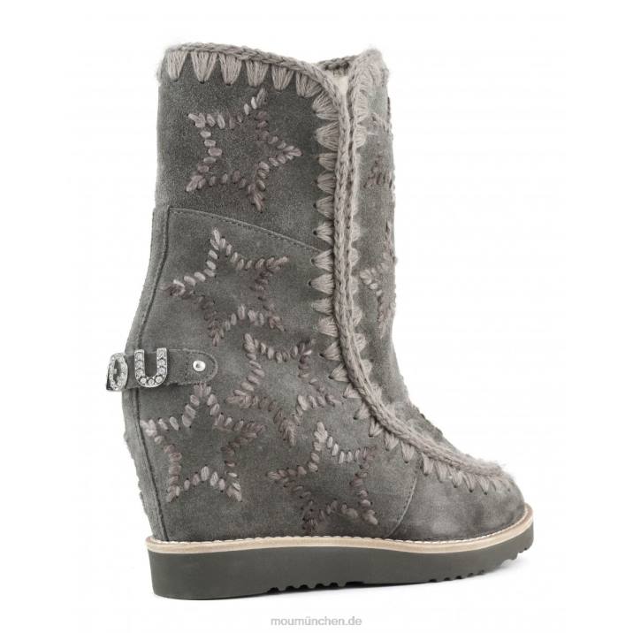 Französische Spitze mit bestickten Sternen aus Wolle Frauen 0V6X570 Holzkohle Mou