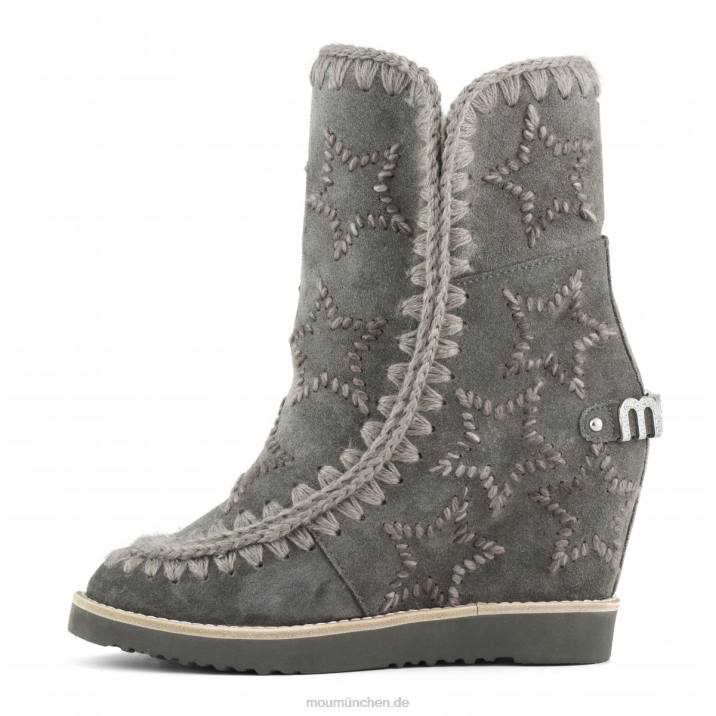 Französische Spitze mit bestickten Sternen aus Wolle Frauen 0V6X570 Holzkohle Mou