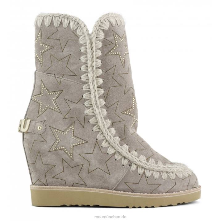 Französische Spitze mit gelaserten Sternen und Mikronieten Frauen 0V6X569 Elefantengrau Mou