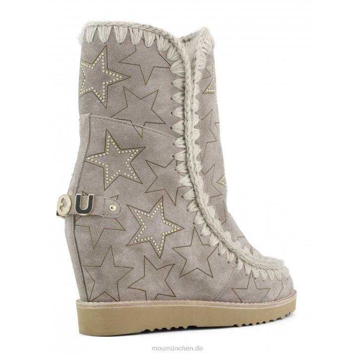 Französische Spitze mit gelaserten Sternen und Mikronieten Frauen 0V6X569 Elefantengrau Mou