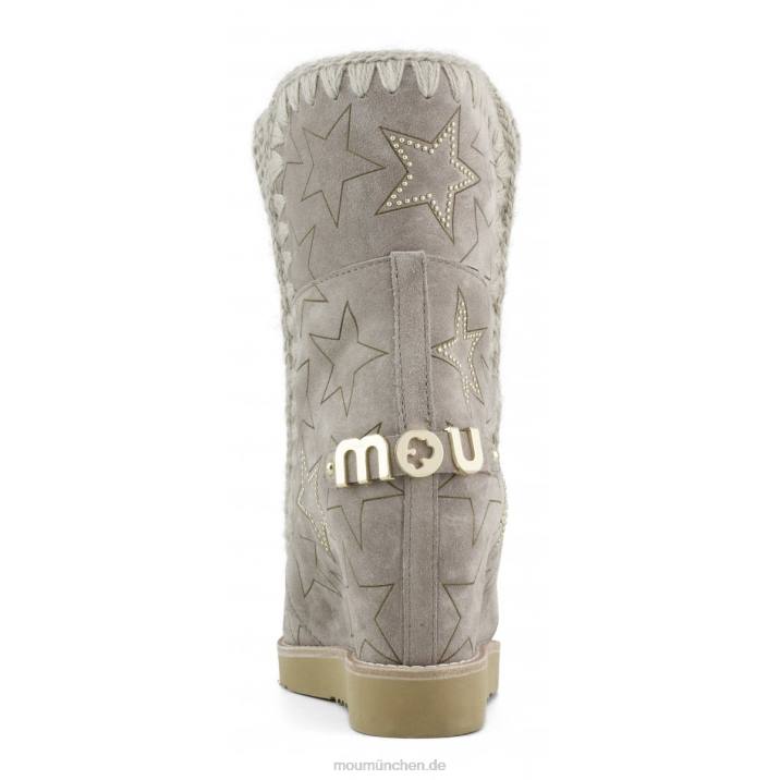 Französische Spitze mit gelaserten Sternen und Mikronieten Frauen 0V6X569 Elefantengrau Mou