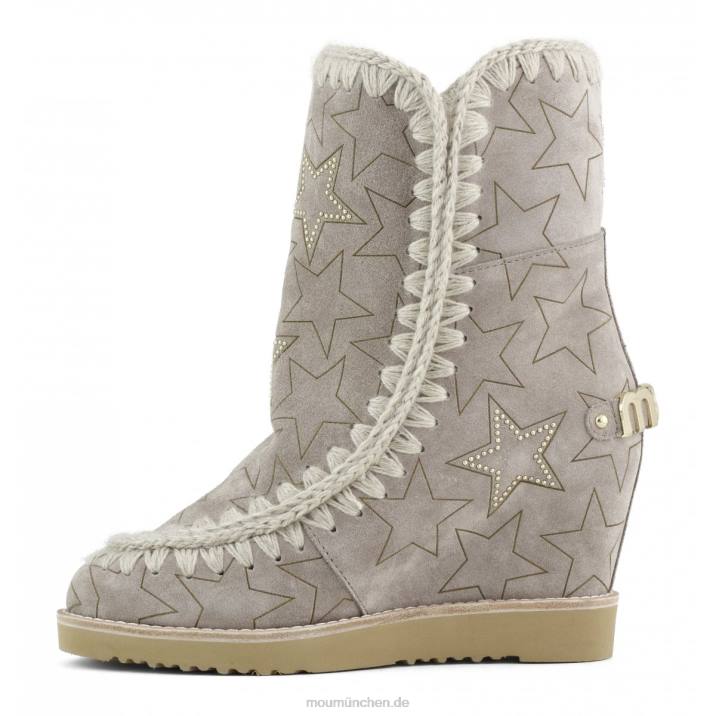 Französische Spitze mit gelaserten Sternen und Mikronieten Frauen 0V6X569 Elefantengrau Mou