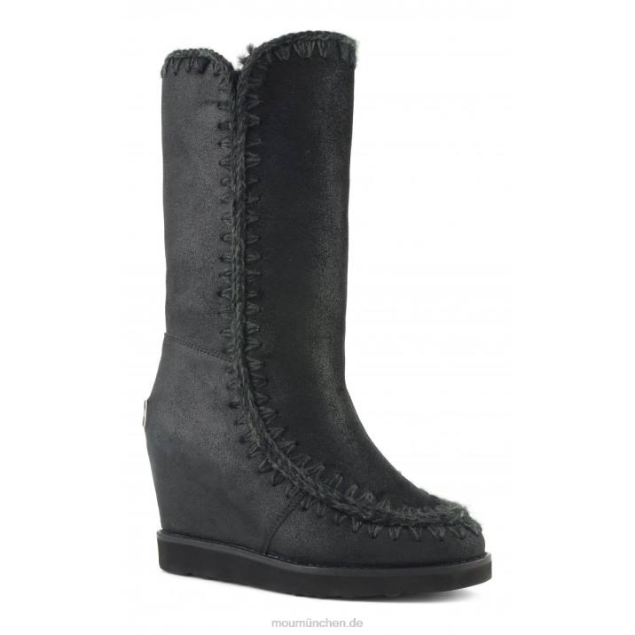 Französischer Zehenkeil hoch Frauen 0V6X580 rissig schwarz/grau Mou