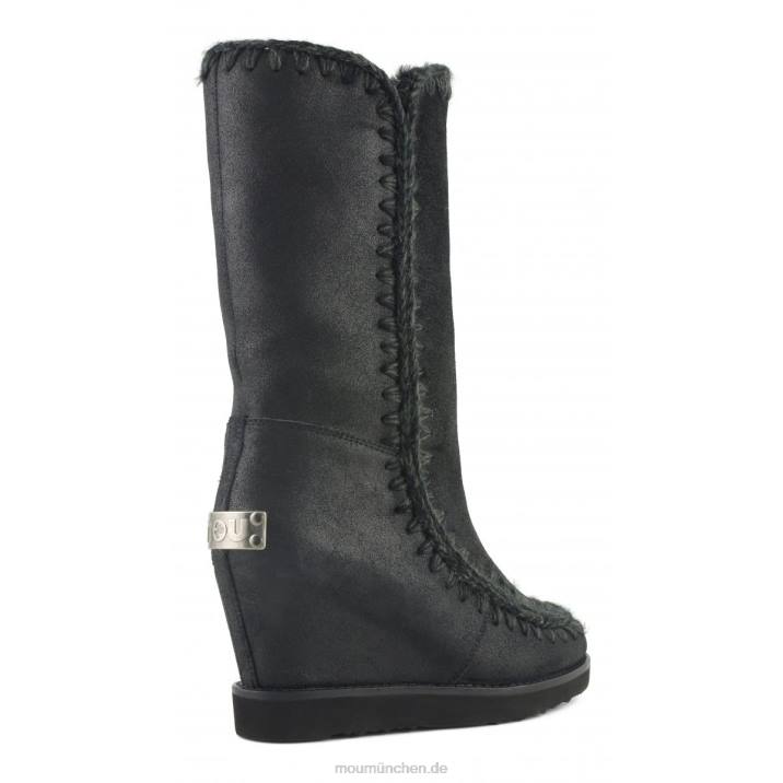 Französischer Zehenkeil hoch Frauen 0V6X580 rissig schwarz/grau Mou