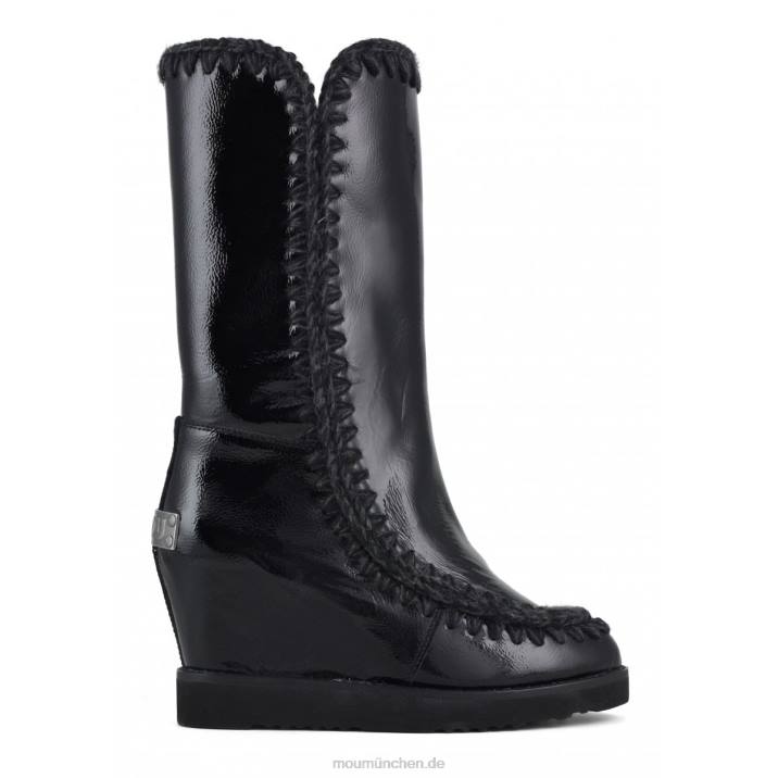 Französischer Zehenkeil hoch Frauen 0V6X581 Lackschwarz Mou