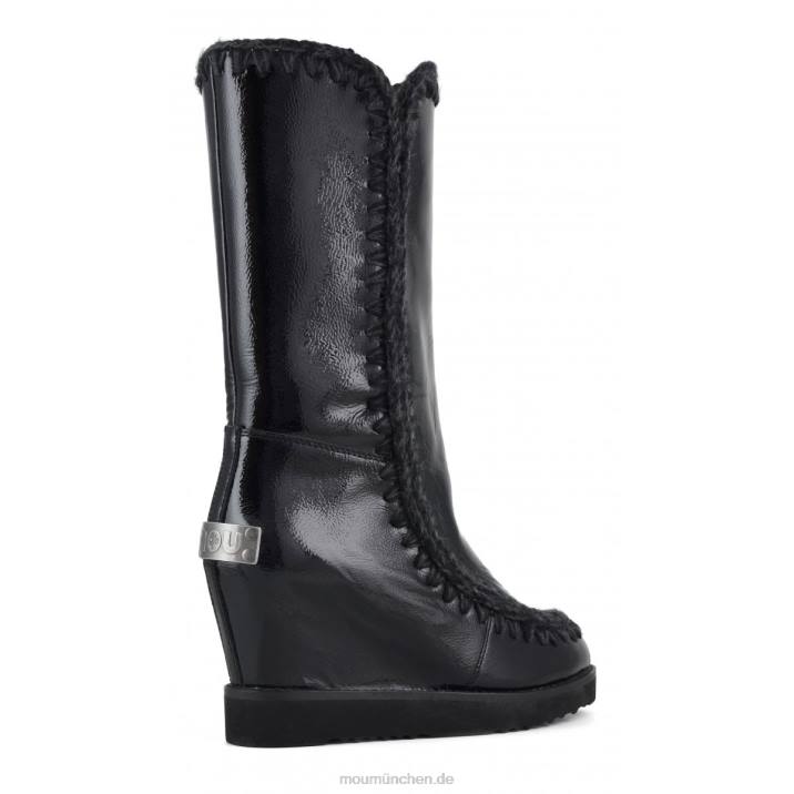 Französischer Zehenkeil hoch Frauen 0V6X581 Lackschwarz Mou