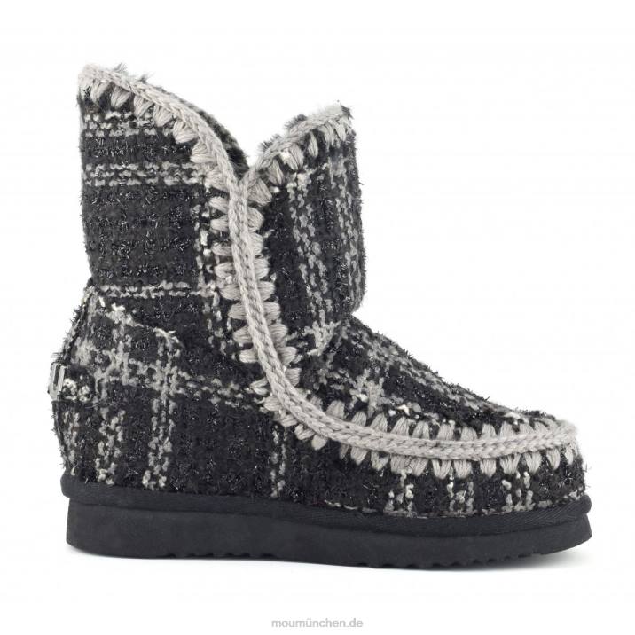 Innenkeil, kurzer Schottenkaro Frauen 0V6X557 Tartan Lurex schwarz-weiß Mou