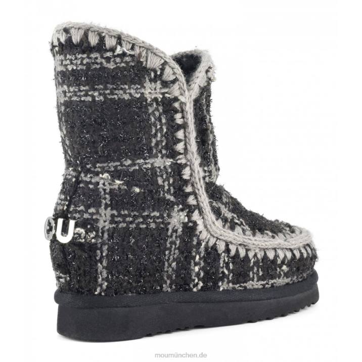 Innenkeil, kurzer Schottenkaro Frauen 0V6X557 Tartan Lurex schwarz-weiß Mou