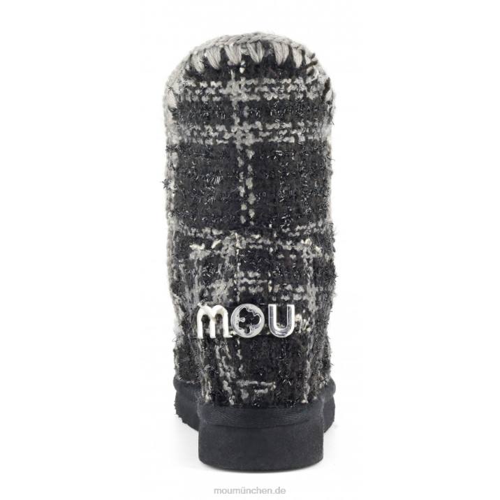 Innenkeil, kurzer Schottenkaro Frauen 0V6X557 Tartan Lurex schwarz-weiß Mou