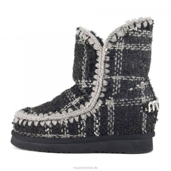 Innenkeil, kurzer Schottenkaro Frauen 0V6X557 Tartan Lurex schwarz-weiß Mou