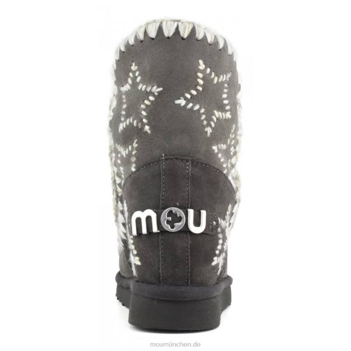 Innenkeil mit bestickten Sternen aus Wolle Frauen 0V6X535 Holzkohle Mou