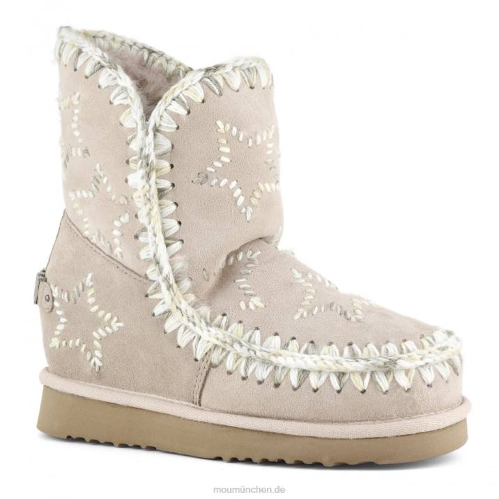 Innenkeil mit bestickten Sternen aus Wolle Frauen 0V6X536 rosabeige Mou