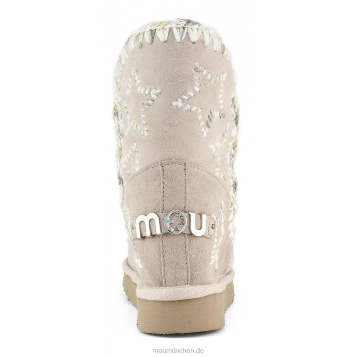 Innenkeil mit bestickten Sternen aus Wolle Frauen 0V6X536 rosabeige Mou