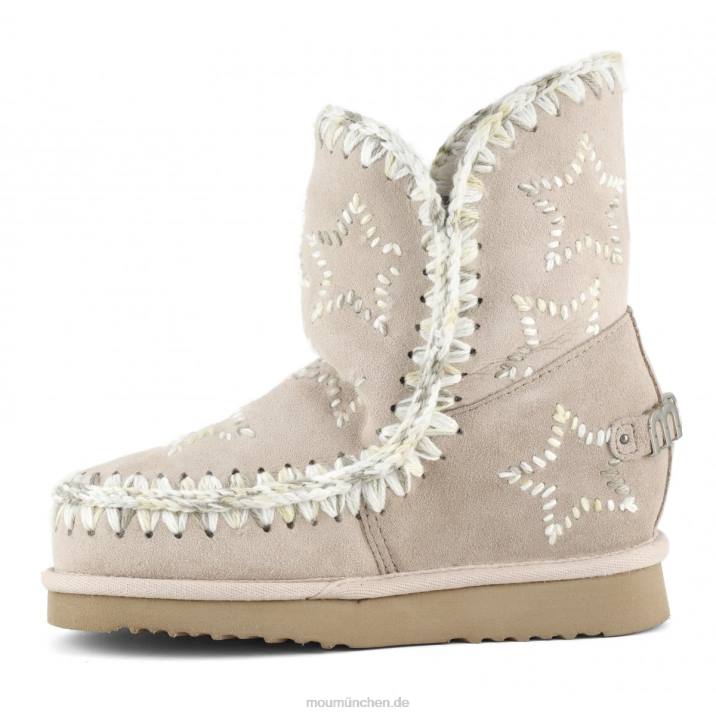 Innenkeil mit bestickten Sternen aus Wolle Frauen 0V6X536 rosabeige Mou